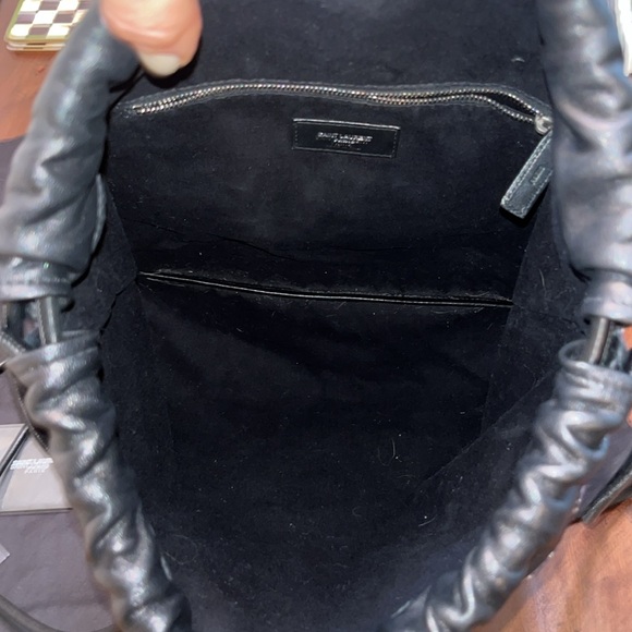 Auth Saint Laurent Teddy Palm Backpack Bag Drawstring Top Purse - Picture 8 of 10